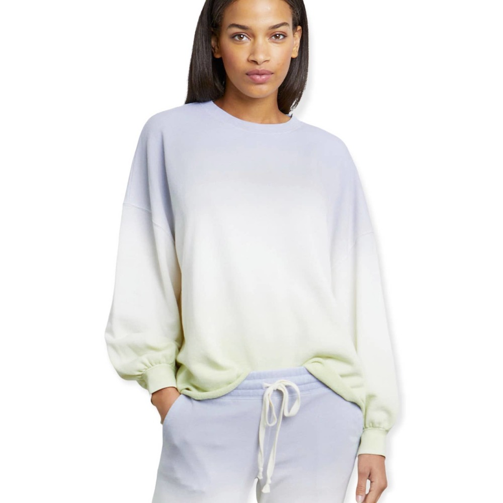 Rails Reeves Blue Mint Dip Dye Terry Sweatshirt Women's Size XS